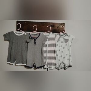 Burts Bees Rompers Set of 4 Boys 24 Months Organic Cotton